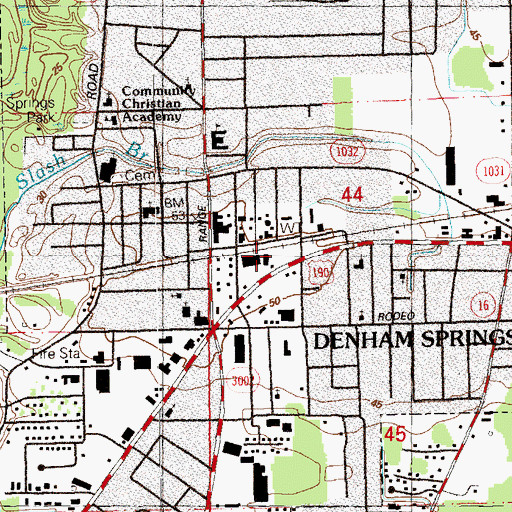 Topographic Map of New Covenant Baptist Church, LA