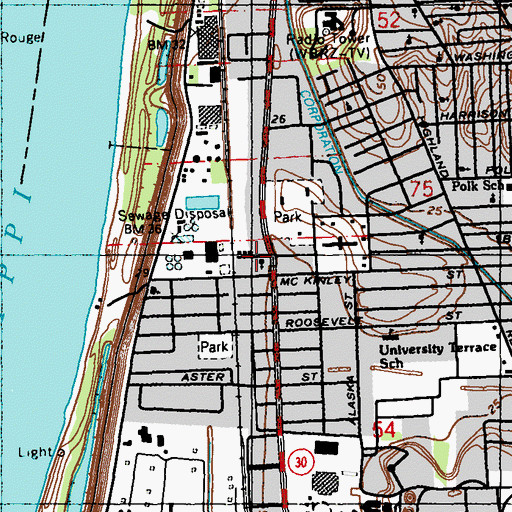 Topographic Map of New Covenant Christian Center, LA