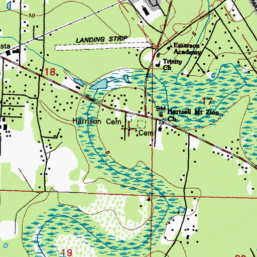 Topographic Map of New Dimension Church of God, LA