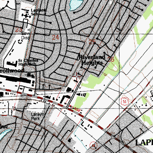 Topographic Map of New Foundation for Life Church, LA