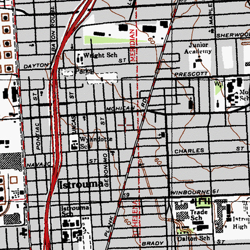 Topographic Map of New Freedom Baptist Church, LA