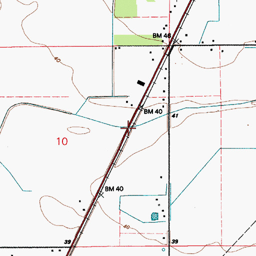 Topographic Map of New Hope Assembly Church, LA