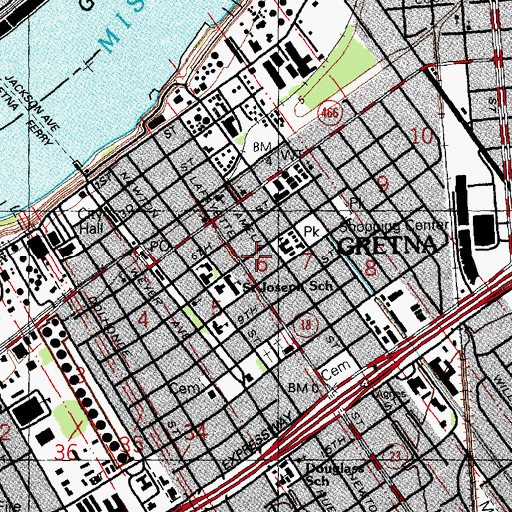 Topographic Map of New Hope Baptist Church, LA