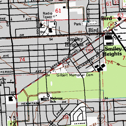 Topographic Map of New Hope Baptist Church of Baton Rouge, LA