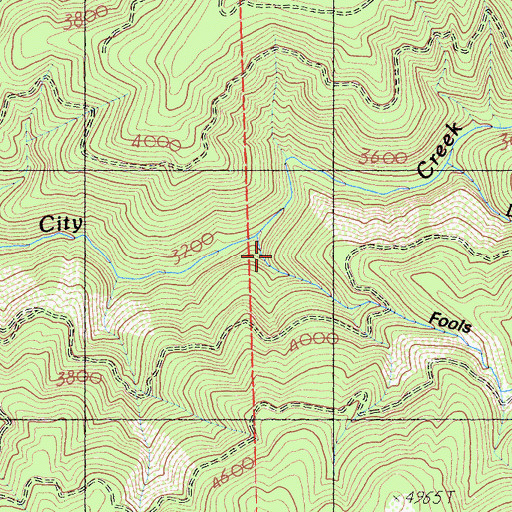 Topographic Map of Fools Gulch, CA