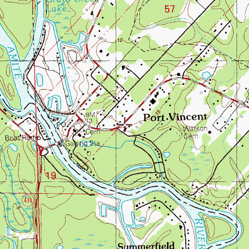 Topographic Map of River of Life Worship Center, LA