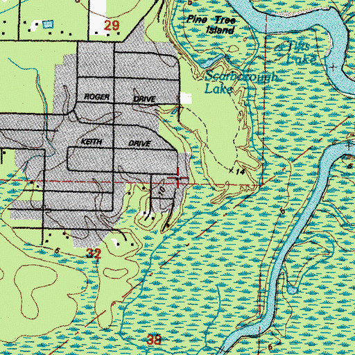 Topographic Map of Riverside Baptist Church, LA