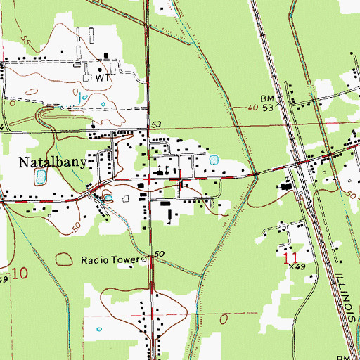 Topographic Map of Rock Zion Baptist Church, LA