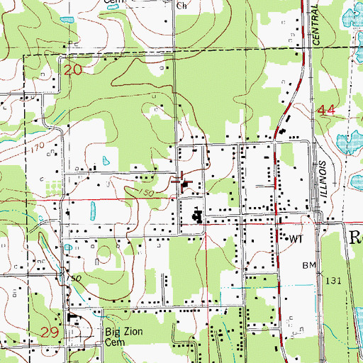 Topographic Map of Roseland Baptist Church, LA