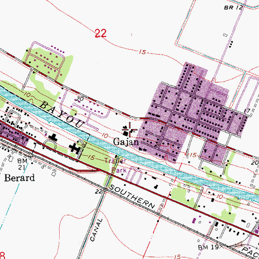 Topographic Map of Sacred Heart of Jesus Church, LA