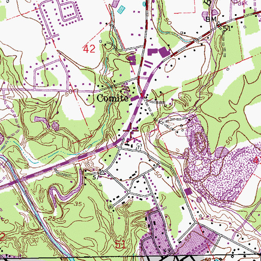 Topographic Map of Saint Alphonsus Catholic Church, LA