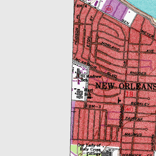 Topographic Map of Saint Andrew the Apostle Church, LA