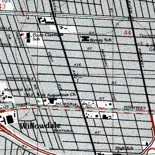 Topographic Map of Saint Ann Church, LA