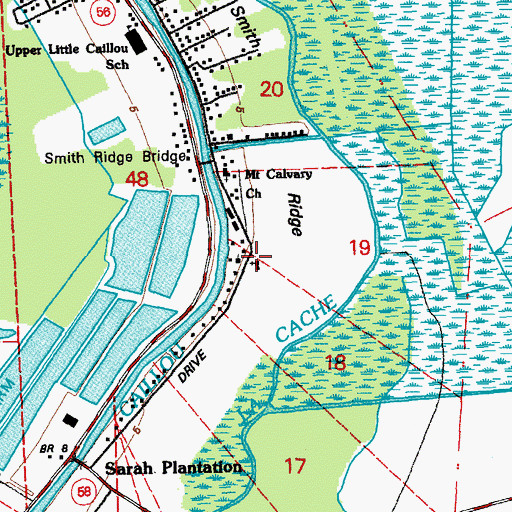 Topographic Map of Mount Olive Baptist Church, LA