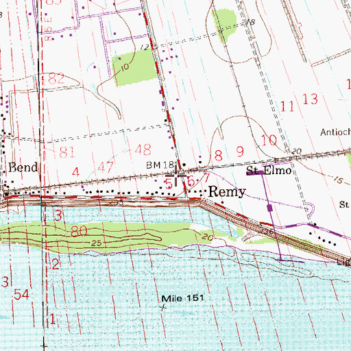 Topographic Map of Mount Olive Baptist Church, LA