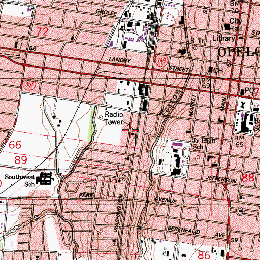 Topographic Map of Mount Pilgrim Baptist Church, LA