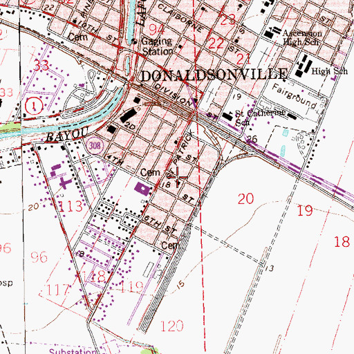Topographic Map of Mount Salem Baptist Church, LA