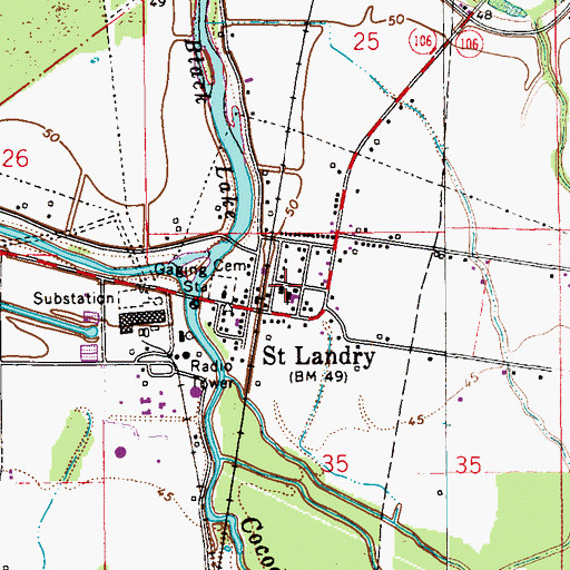 Topographic Map of Mount Triumph Baptist Church, LA