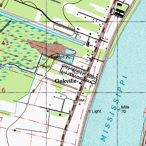 Topographic Map of Mount Zion Baptist Church, LA