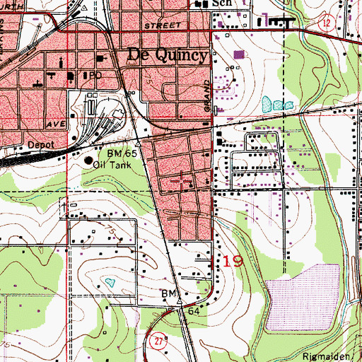 Topographic Map of Mount Zion Baptist Church, LA
