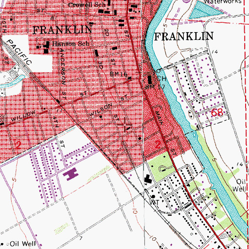 Topographic Map of Mount Zion Baptist Church, LA