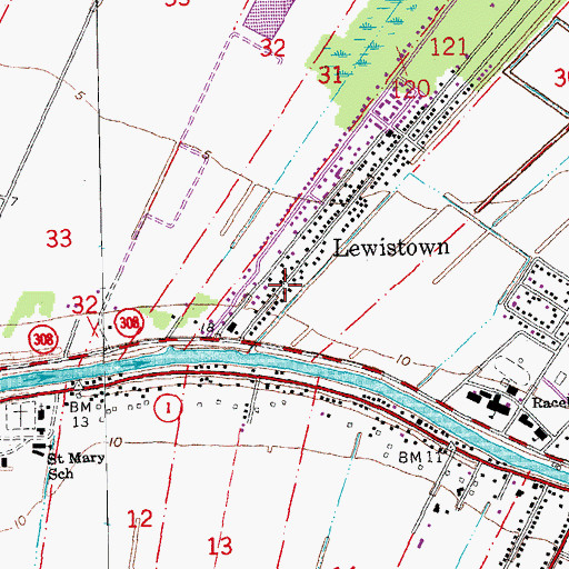 Topographic Map of Mount Zion Baptist Church, LA