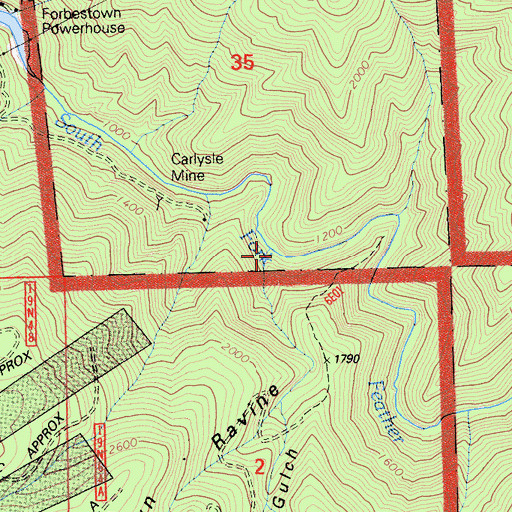 Topographic Map of Forbestown Ravine, CA