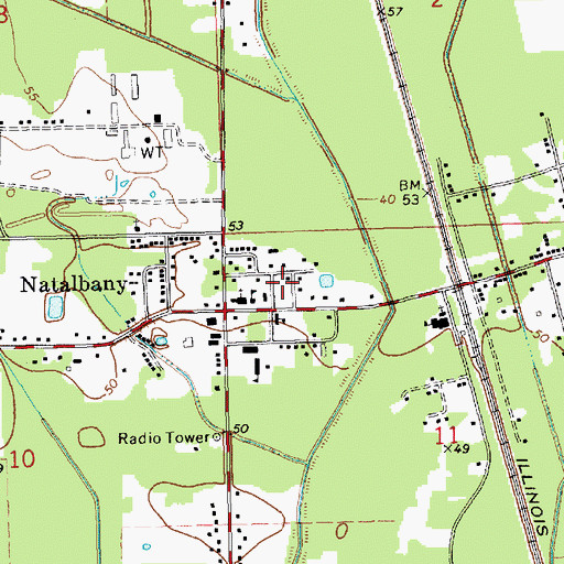 Topographic Map of Natalbany Baptist Church, LA