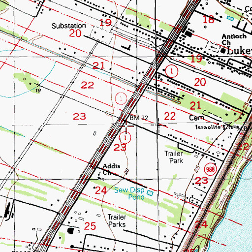 Topographic Map of Nazarene Baptist Church, LA