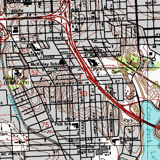 Topographic Map of Neely United Methodist Church, LA