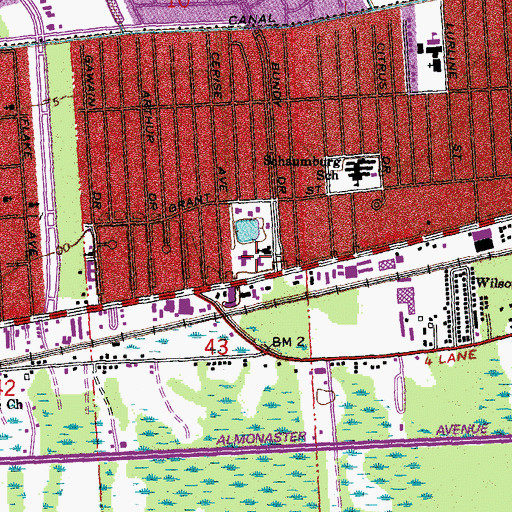 Topographic Map of Prince of Peace Lutheran Church, LA