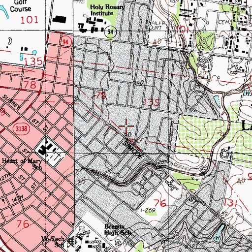 Topographic Map of Progressive Baptist Church, LA