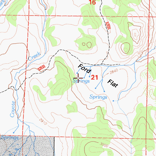 Topographic Map of Ford Flat, CA