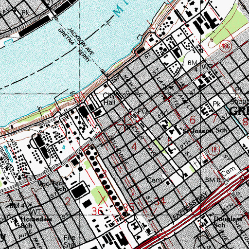 Topographic Map of Regular Baptist Church, LA