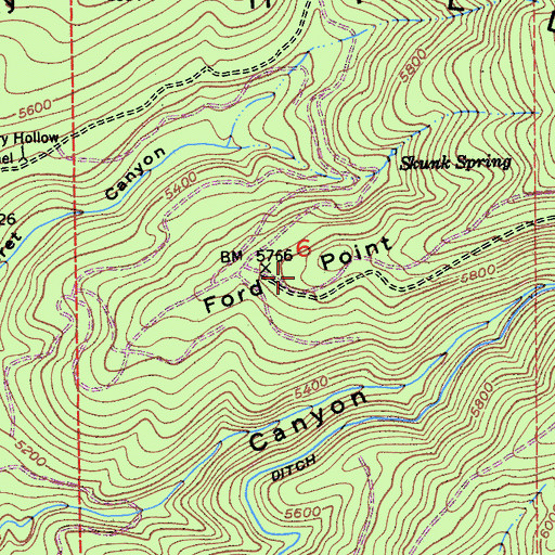 Topographic Map of Ford Point, CA