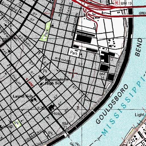 Topographic Map of Resurrection Baptist Church, LA