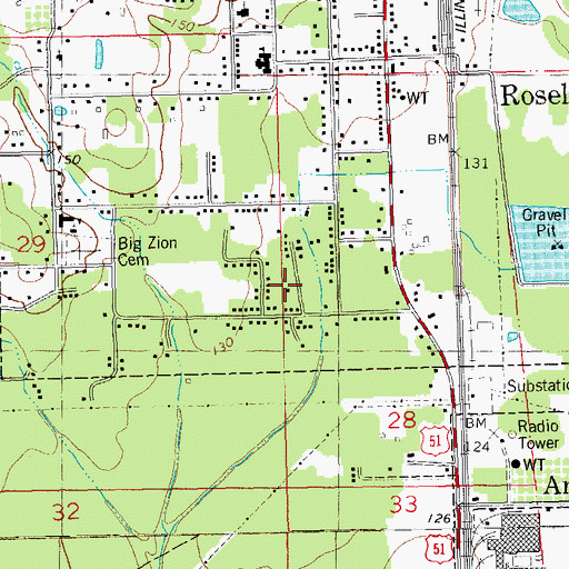 Topographic Map of Revival Center Church of God in Christ, LA