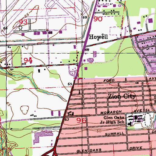 Topographic Map of Rhema Christian Center Church, LA