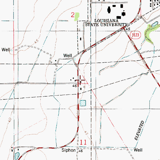 Topographic Map of Richie United Pentecostal Church, LA