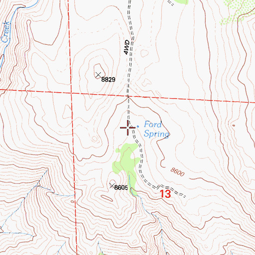 Topographic Map of Ford Spring, CA