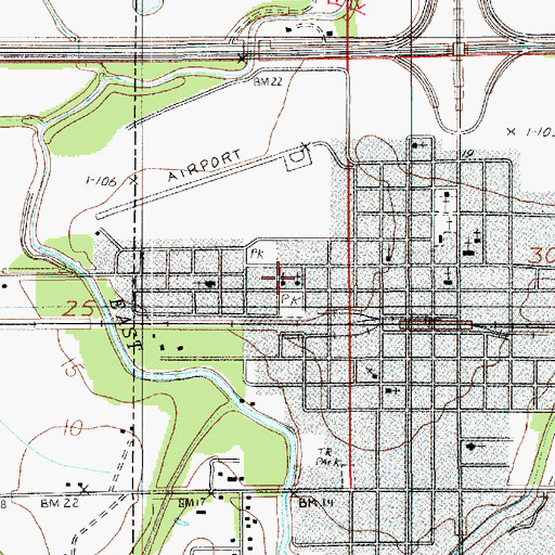 Topographic Map of New Jerusalem Baptist Church, LA
