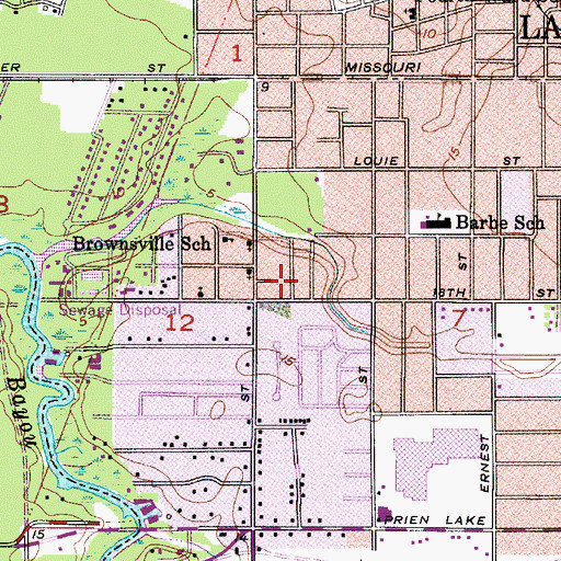 Topographic Map of New Life Apostolic Church, LA