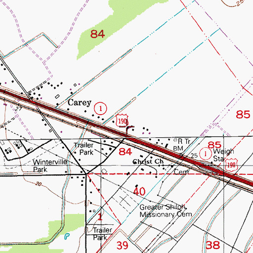 Topographic Map of New Life Apostolic Church, LA