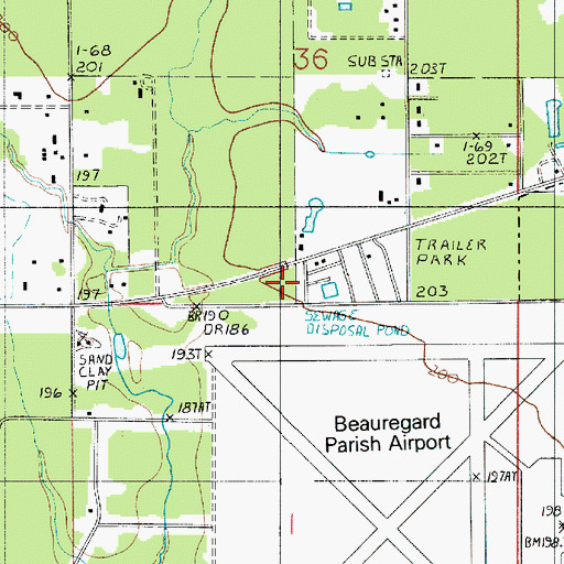 Topographic Map of New Life Baptist Church, LA