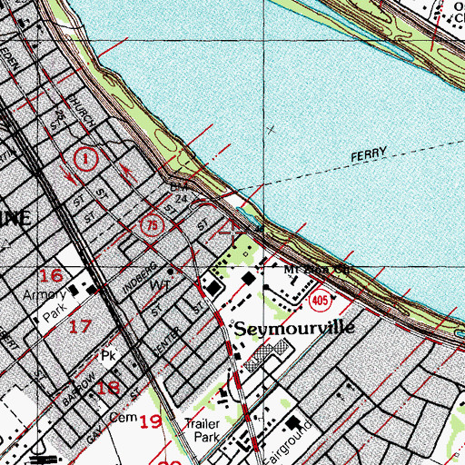 Topographic Map of New Life Baptist Church, LA