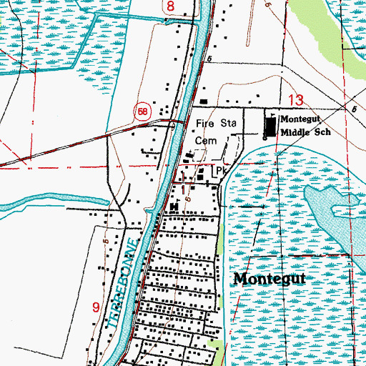 Topographic Map of New Life Christian Ministries, LA