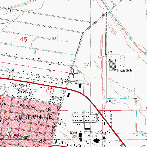 Topographic Map of New Life Church, LA