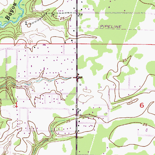 Topographic Map of New Life Worship Center, LA