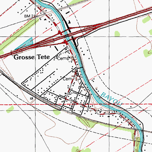 Topographic Map of New Light Baptist Church, LA