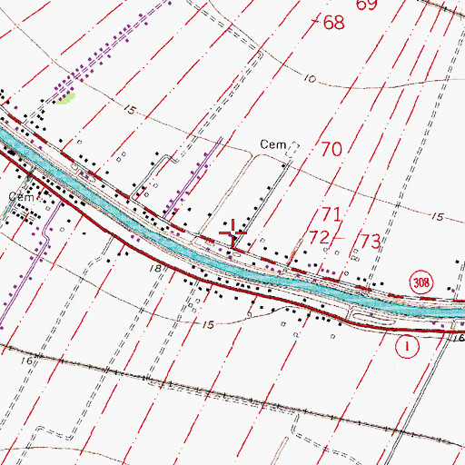 Topographic Map of New Morning Star Baptist Church, LA